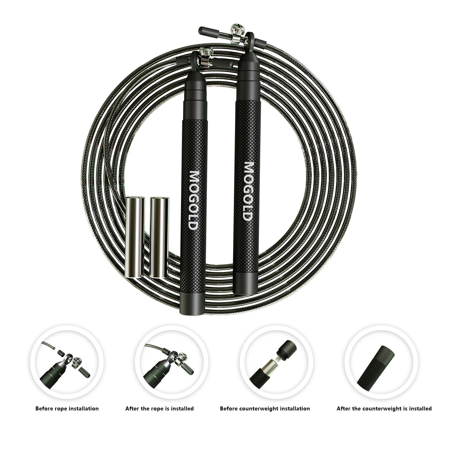 Crossfit Weighted jump rope gy - Speed Skipping Rope 评论和价格